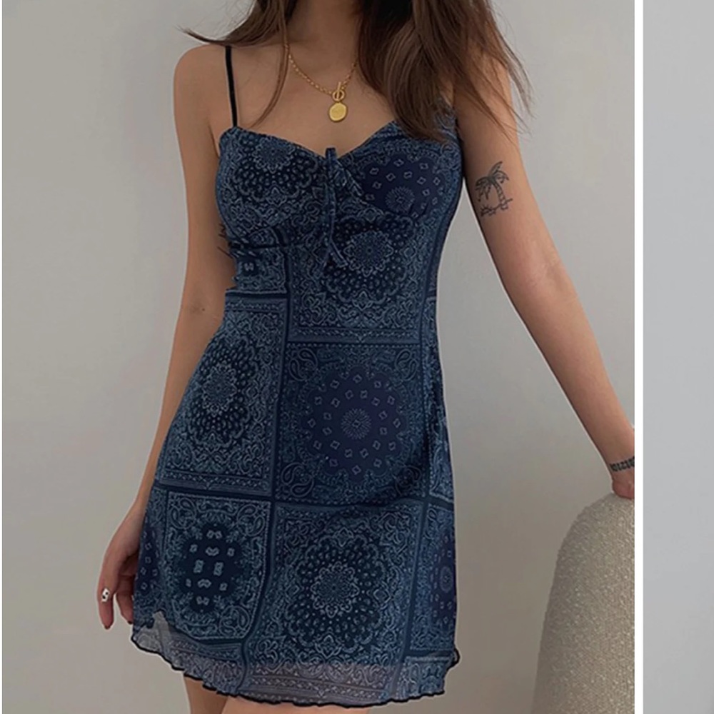 Floral Patchwork Mesh Short Dress